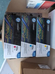 HP 122A toner SET 3 Q3961A Q3962A Q3963A Magenta cyan yellow Sealed New - Bild 1 von 3
