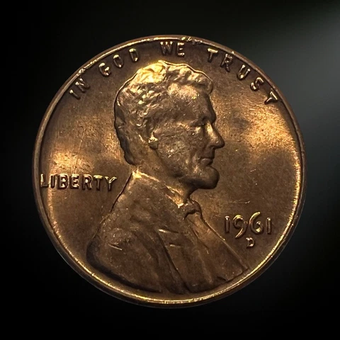 1961 D Lincoln Memorial Penny Brilliant Uncirculated (BU) Cover