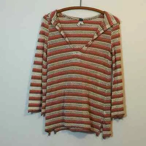 FP WE THE FREE Striped Open Knit Hoodie Cover Up - Picture 1 of 10