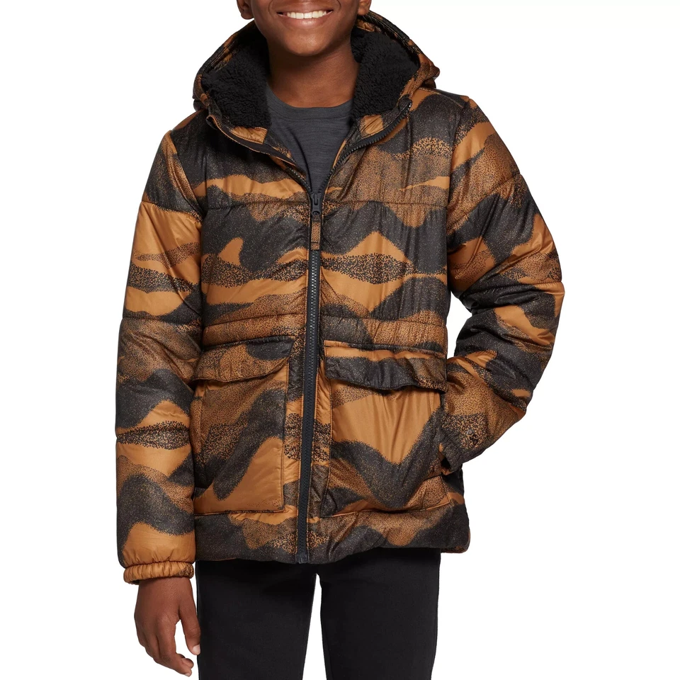 DSG Boys Insulated Filled Jacket Coat Warm Cinnamon Camo Small