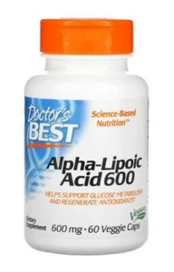 Doctor's Best ácido alfa lipoico, 600 mg, 60 cápsulas vegetarianas - Imagen 1 de 2