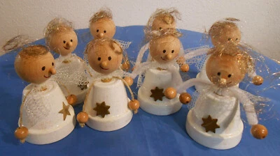 1 kleine Tontopffigur "Engel in Weiß", handgefertigt - Bild 1 von 4