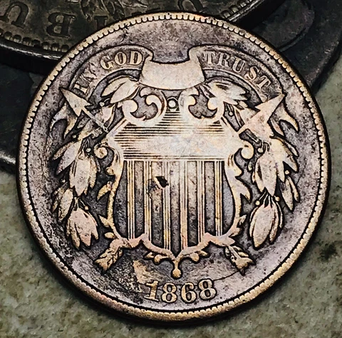 1868 Two Cent Piece 2C Ungraded Civil War Era Choice US Copper Coin CC18509 Cover
