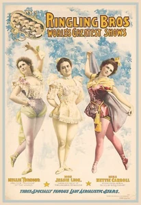 13706.Decor Poster print.Room Wall art design.Circus acrobat ladies.Aerial show - Picture 1 of 1