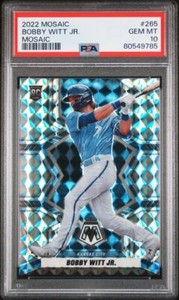 2022 Panini Mosaic Bobby Witt Jr. RC Mosaic PSA 10 Kansas City Royals #265