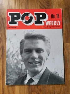 Pop Weekly magazine number 16 December 15th 1962 Adam Faith Cover - Imagen 1 de 1