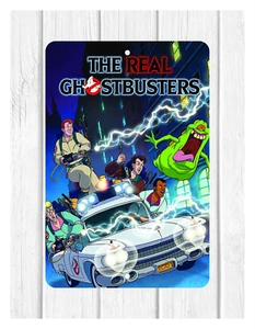 THE REAL GHOSTBUSTERS CUSTOM 8"X12" METAL WALL SIGN MAN CAVE OFFICE HOME - Picture 1 of 1