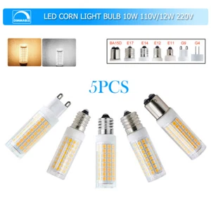 5X Dimmable 10W 12W Led Corn Light Bulb E14 Ceramic Lamps 110v 360° Cold White - Picture 1 of 23