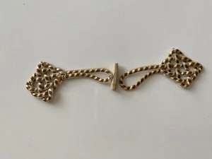 Vintg. Sewing Notion Frog Clothing Closure In Brown and Cream - Picture 1 of 4