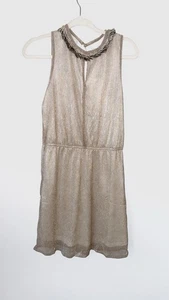 Vestido de Fiesta Formal Sin Mangas Dorado GRIFFLIN PARIS Talla Mediana Forrado Corbata Frontal - Imagen 1 de 4