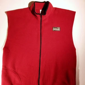 WILSON Full Zip Fleece Weste Herren XXL dunkelrot/weinschwarz Borte Taschen Neu ohne Etikett - Bild 1 von 10