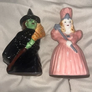 CLAY ART Zauberer von Oz Vintage Keramik Salz & Pfefferstreuer Elphaba Glinda Hexe - Bild 1 von 8