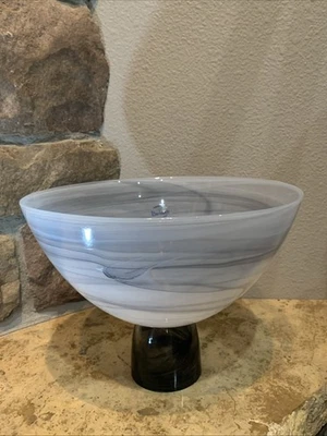 "Centro de mesa de vidrio de alabastro hecho a mano Badash Vía Láctea 10"" x 7 5/8"" Foto 1 de 4