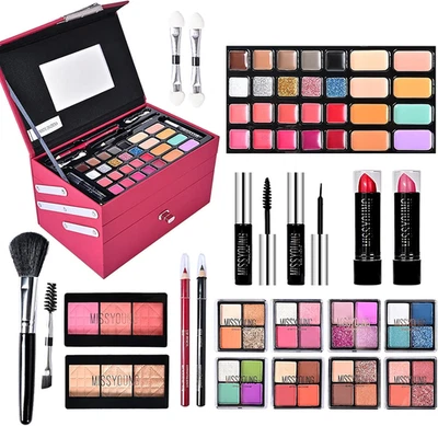 Roseflower Trousse Di Trucchi Set, Kit Trucco Professionale Completocon Palette  - Immagine 1 di 4