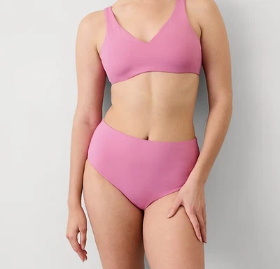 Athleta XS High Waist FULL Swim Bottom, Peonies Pink High Rise Active Bikini NEW - Image 1 of 2