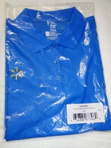 Walmart Damen Gr. 2XL Blau Kurzarm Polo Arbeitsshirt - NEU - Bild 1 von 5