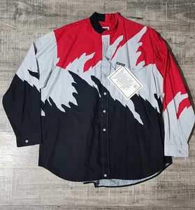 Vintage Mo Betta Garth Brooks Black Red Gray Western Button Up Shirt Sz. 17.5 - Picture 1 of 4