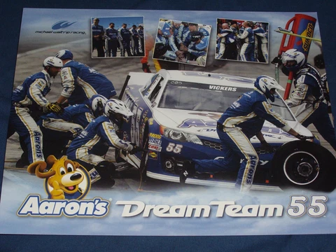 2013 BRIAN VICKERS #55 AARON'S DREAM TEAM NASCAR POSTCARD Cover
