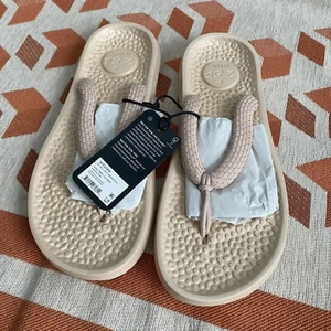 Chanclas Allbirds Sugar Zeffer Lux beige color crema tostado sandalia cómoda W10 M8 - Imagen 1 de 5