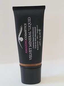 Amazing Cosmetics VELVET MINERAL LIQUID Custom Foundation DEEP GOLDEN 1.18 fl oz - Picture 1 of 6