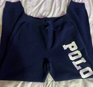 Polo Ralph Lauren, Boys Logo Fleece Tapered Joggers, Navy, Size 16 - Picture 1 of 4