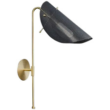 Modern Brass Two-Arms Sconce - Midcentury Stilnovo Style Wall Lamp Steel Net One