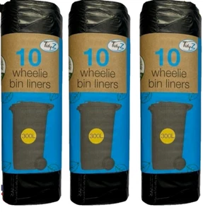 Wheelie Bin Liners 300L Black Recycle Rubbish Waste Bags Refuse Sacks - Picture 1 of 11