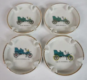 Wisconsin Porcelain Co. Antique Car Ashtray Set of 4 - Cadillac Automobile, 1903 - Picture 1 of 9