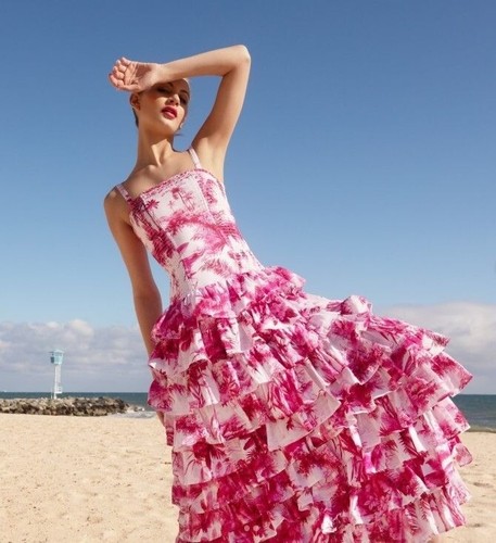 VALENTINO Abito Lola Australia Valentina Lux rosa nuovo taglia XXS 2XS toile