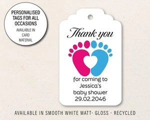 30 x personalisierte Baby Dusche Geschenk-Tags, Danke fürs Kommen Etikett Zwillinge 104 - Bild 1 von 3
