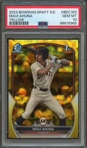 BB - 2023 Bowman Chrome S/E - Yellow /75 - #BDC-163 - Maui Ahuna - PSA 10 - Picture 1 of 2
