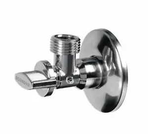 Stainless Steel Angled Water Isolating Valve Wall Mounted 1/2''X1/2'' - Picture 1 of 5