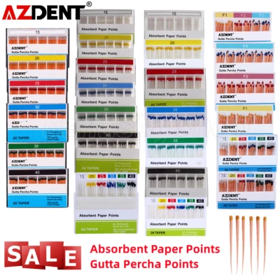 AZDENT Dental Absorbent Paper Points & Gutta Percha Points Eododontic Root Canal - Image 1 of 4