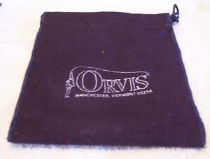 11123 ORVIS FLY REEL POUCH DARK BROWN  APPROX 6" X 5"