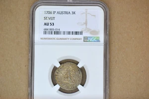 Austria: 1706 IP 3 Kreuzer-  St. Veit-  NGC AU-53.  Lovely piece of History! - Picture 1 of 11