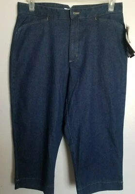 Pantalones de mezclilla azul capri elásticos ligeros talla 14 (V870) Tapemeasure Foto 1 de 4