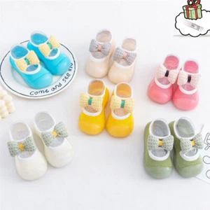 Toddler Boy Girl Shoes Cute Bowknot Soft Antislip Wearproof Socks Shoes Sneaker - Picture 1 of 34