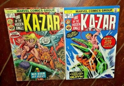 Ka-zar: Lord of the Hidden Jungle #5 & #6, (1974, Marvel): Free Shipping! - Image 1 of 2