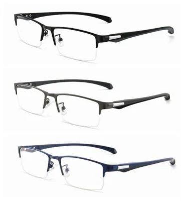 Men's Business Half Rim Alloy Reading Glass +1.0 ~+4.0 +4.5 5.0 +6.0 - image 1 of 4
