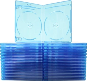 (25) Double Blu-Ray Standard Empty Replacement Boxes Cases 2 Disc 12mm #BR2R12BL - Imagen 1 de 4