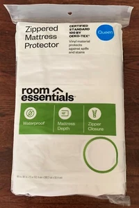 Room Essentials New Queen Size Zippered up to 12" deep Mattress Protector Vinyl - Picture 1 of 2