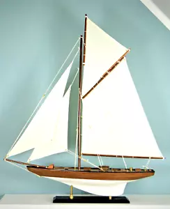 Yate de vela yate marinero Einmaster decoración marítima modelo barco madera vela de tela - Imagen 1 de 8