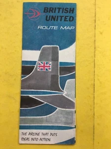 Britisch United Airlines - Bua - Strecke Karte - Ausklappbar Karte - Bild 1 von 3