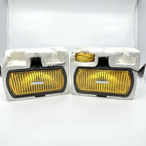 Nos Vintage Sylvania Quartz Halogen Auxiliary Yellow Fog Lights Fog Glass RARE - Picture 1 of 4
