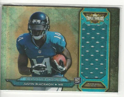Justin Blackmon 2012 Triple Threads Jumbo Relic #d 16/75 RC #TTRJR-24 Rookie - Image 1 of 2