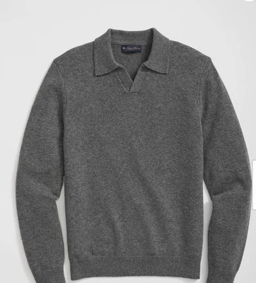 Suéter Polo Brooks Brothers 3 Capas Cachemira Cuello Jonny. Talla mediana Color gris nuevo con etiquetas Foto 1 de 3