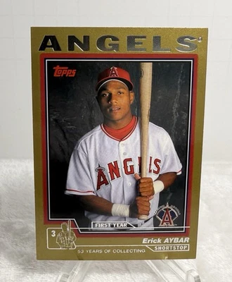 2004 Topps Traded Angels Erick Aybar First Year Numbered 1873/2004 Gold - Image 1 of 2
