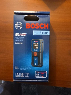 BOSCH GLM100-23 Blaze 100 pies Láser Medida con Pantalla Retroiluminada 100' RANGO [Nuevo] Foto 1 de 2