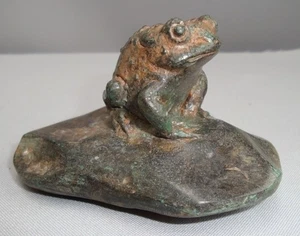 Statue Frosch Tierwelt Art Deco Stil Art Nouveau Jugendstil Stil Massive Bronze - Bild 1 von 4
