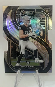 2024 Select Brock Bowers Premier Level Silver Prizm Die Cut Rookie Card - Picture 1 of 2